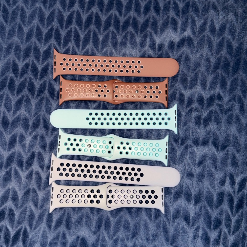 Apple Watch Nike Band Trio - Terracotta, Mint, White